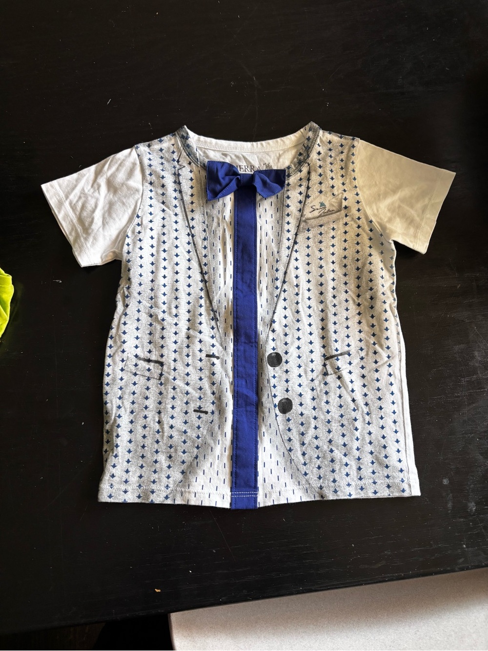 Sierra Julian printed Short Sleeve Tee with bow tie and vest detail